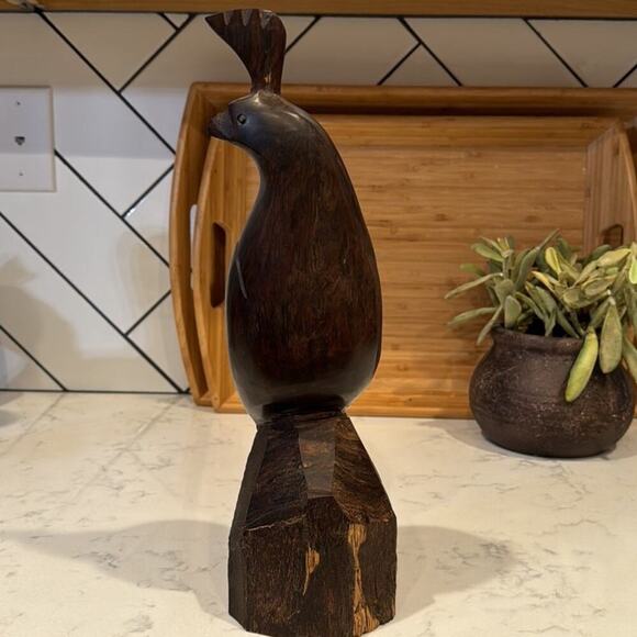 Vintage Ironwood Seri Quail Hand carved Sculpture, Kino Indians of Mexico, 13” - Picture 3 of 8